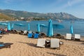 Slovenska beach in Budva city, Montenegro Royalty Free Stock Photo