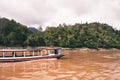 Slow boat cruise on Mekong River in Laos Royalty Free Stock Photo