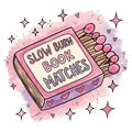 Slow Burn Book Matches Sublimation Royalty Free Stock Photo