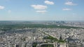 Slow cinematic pan to la Defense business district major business district in