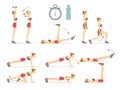 Slow Climbers and Tabata Set Vector Illustration Royalty Free Stock Photo