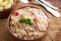 Slow cooker beef stroganoff Royalty Free Stock Photo