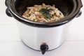 Slow cooker crockpot meal with chicken and herbs Royalty Free Stock Photo