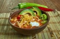 Slow Cooker Fiesta Chicken Soup Royalty Free Stock Photo