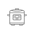 Slow cooker kitchen household domestic appliances thin line icon