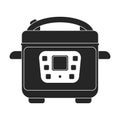 Slow cooker vector icon.Black vector icon isolated on white background slow cooker. Royalty Free Stock Photo