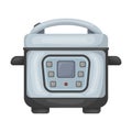 Slow cooker vector icon.Cartoon vector icon isolated on white background slow cooker. Royalty Free Stock Photo