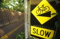 Slow Down Bicycle Safety Royalty Free Stock Photo