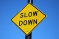 Slow down sign Royalty Free Stock Photo