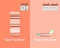 Slow fashion compare to fast fashion vector