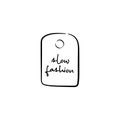 Slow fashion handdrawn label. Vector illustration. Eps 10.