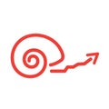 Slow Growth Icon with Snail Shell