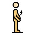 Slow human digestion icon color outline vector