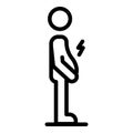 Slow human digestion icon, outline style