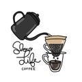 Slow Life Coffee logo vector illustration