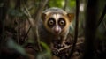 Slow Loris\'s Leisurely Climb in the Indonesian Jungle Royalty Free Stock Photo