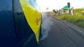 Slow motion Drag Race Burnout