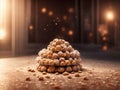 Slow motion falling Italian amaretti almond cookies .AI Generated