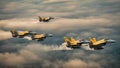 Slow motion Fighter Jet Squadron Strike Formation