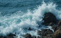 Ocean Wave Crashing on Rocks Royalty Free Stock Photo