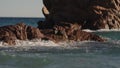 Slow Motion Of Rocks In The Sea Near Cannes