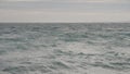 Slow motion shaky shot of stormy Mediterranean sea with strong wind