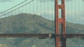Slow motion super hot day red Golden Gate Bridge San Francisco at day time landscape with clouds