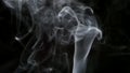 SLOW MOTION: Thin cigarette smoke on a black background