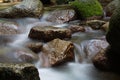 Slow motion timelapse of water running over rocks Daintree Rain Forest, Australia Royalty Free Stock Photo