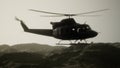 Slow Motion United States military helicopter in Vietnam