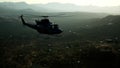 Slow Motion United States military helicopter in Vietnam