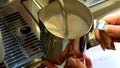 Frothing Milk in a Jug with Steamer