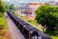 Slow moving Coal wagons