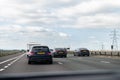 Slow moving traffic jam in UK Royalty Free Stock Photo