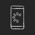 Slow phone chalk white icon on dark background