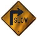 Slow - Road Curves Right Royalty Free Stock Photo