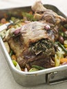 Slow Roasted Shoulder of Lamb Stuffed with Herbs