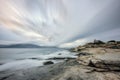 Slow shutter image of coast of Corsica near Calvi Royalty Free Stock Photo