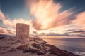 Dramatic sunset at Punta Spanu on the coast of Corsica Royalty Free Stock Photo