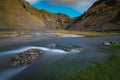 Slow shutter speed shot of Gordale Beck with Gordale Scar in the background,Malham, Royalty Free Stock Photo