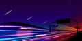 Slow Shutter of Traffic Light in Vector