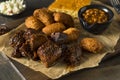 Slow Smoked Brisket Burnt Ends Barbecue Royalty Free Stock Photo