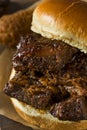 Slow Smoked Brisket Burnt Ends Sandwich