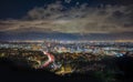 Downtown Los Angeles, California, at night Royalty Free Stock Photo