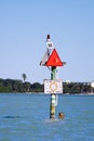 Slow speed sign in Tampa Bay Royalty Free Stock Photo