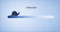 Slow upload progress indicated by a snail on a loading bar Royalty Free Stock Photo