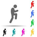 Slowly, sneaking multi color style icon. Simple glyph, flat vector of walking,running people icons for ui and ux, website or