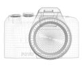 SLR camera. Wire frame Royalty Free Stock Photo
