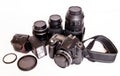 SLR and lenses Royalty Free Stock Photo