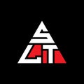 SLT triangle letter logo design with triangle shape. SLT triangle logo design monogram. SLT triangle vector logo template with red Royalty Free Stock Photo